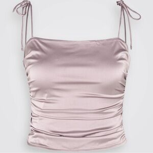 NWT Hollister Purple Satin Ruched Cami Top - Medium
